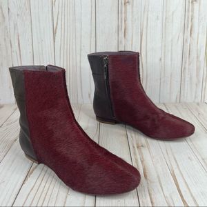 Kooba Genevieve Women's Size 6.5 Fashion Ankle Leather Pony Hair Boots Booties